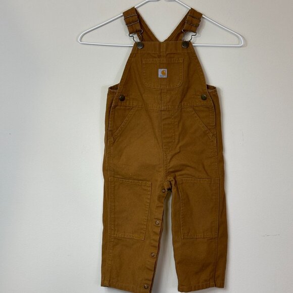 Carhartt Other - Carhartt Bib Overalls 100% Cotton Duck Canvas Brown 24 Mo